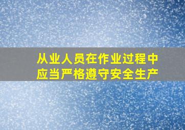 从业人员在作业过程中,应当严格遵守安全生产