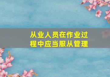 从业人员在作业过程中,应当服从管理。