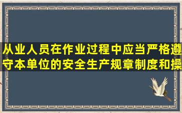 从业人员在作业过程中应当严格遵守本单位的安全生产规章制度和操作