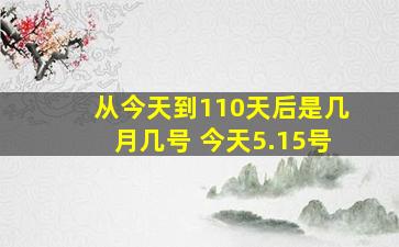 从今天到110天后是几月几号 今天5.15号