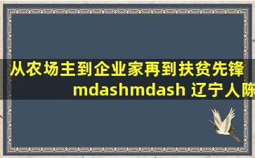 从农场主到企业家再到扶贫先锋 —— 辽宁人陈福生的元谋情 