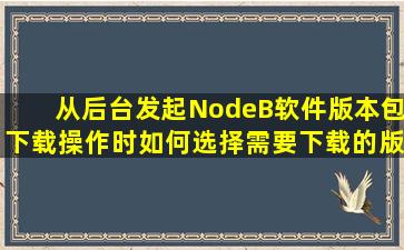 从后台发起NodeB软件版本包下载操作时,如何选择需要下载的版本?()