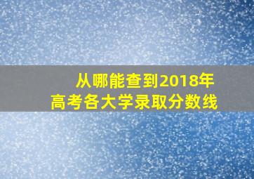 从哪能查到2018年高考各大学录取分数线