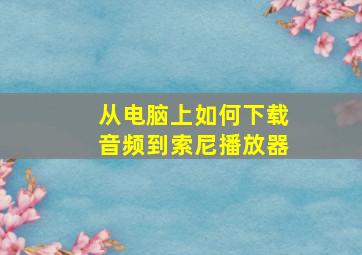 从电脑上如何下载音频到索尼播放器