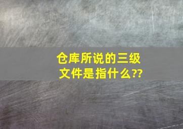 仓库所说的三级文件是指什么??