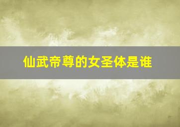 仙武帝尊的女圣体是谁