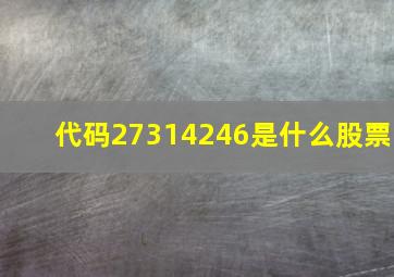 代码27314246是什么股票