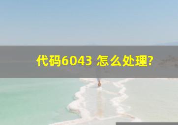 代码6043 怎么处理?