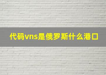 代码vns是俄罗斯什么港口