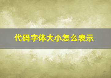 代码字体大小怎么表示