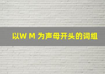 以W M 为声母开头的词组