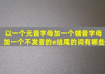 以一个元音字母加一个辅音字母加一个不发音的e结尾的词有哪些(