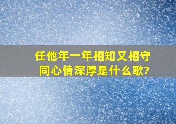 任他年一年,相知又相守,同心情深厚是什么歌?