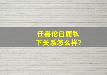 任嘉伦白鹿私下关系怎么样?