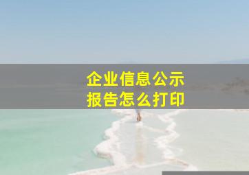 企业信息公示报告怎么打印