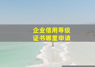 企业信用等级证书哪里申请