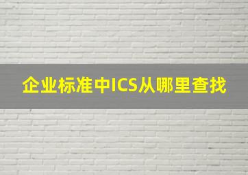 企业标准中ICS从哪里查找