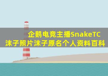 企鹅电竞主播SnakeTC沫子照片沫子原名个人资料百科