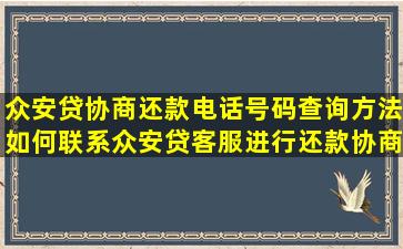 众安贷协商还款电话号码查询方法,如何联系众安贷客服进行还款协商...