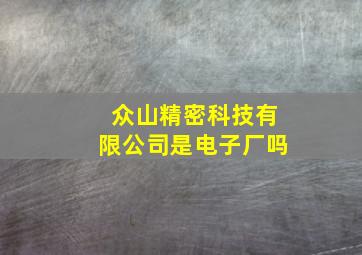 众山精密科技有限公司是电子厂吗