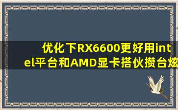 优化下RX6600更好用,intel平台和AMD显卡搭伙,攒台炫丽的MATX主机...