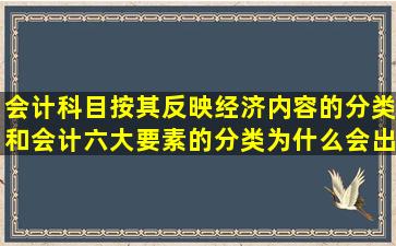 会计科目按其反映经济内容的分类和会计六大要素的分类为什么会出现...