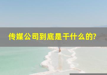 传媒公司到底是干什么的?