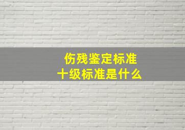 伤残鉴定标准十级标准是什么