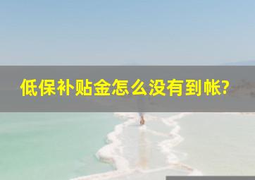 低保补贴金怎么没有到帐?