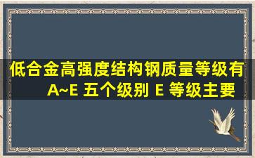 低合金高强度结构钢质量等级有 A~E 五个级别。 E 等级主要是要求...