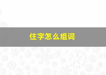 住字怎么组词(