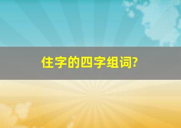 住字的四字组词?