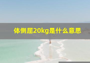 体侧屈20kg是什么意思