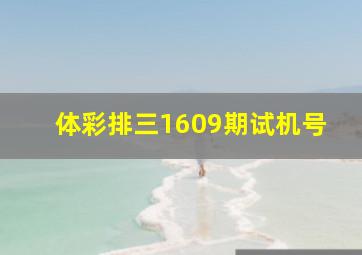 体彩排三1609期试机号