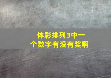 体彩排列3中一个数字有没有奖啊