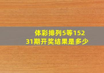 体彩排列5等15231期开奖结果是多少