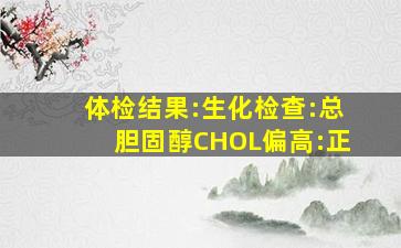 体检结果:生化检查:总胆固醇(CHOL)偏高:(正