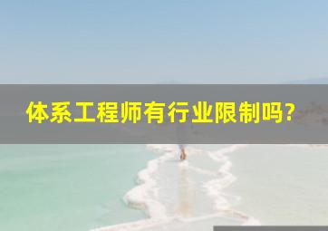 体系工程师有行业限制吗?