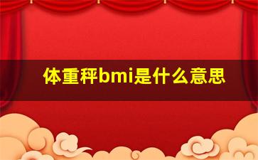 体重秤bmi是什么意思