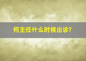 何主任什么时候出诊?