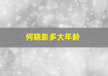 何晓影多大年龄