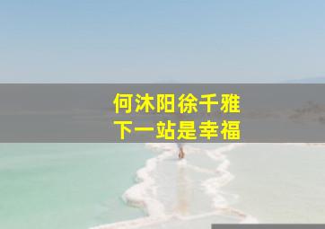 何沐阳徐千雅下一站是幸福