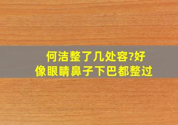 何洁整了几处容?好像眼睛鼻子下巴都整过