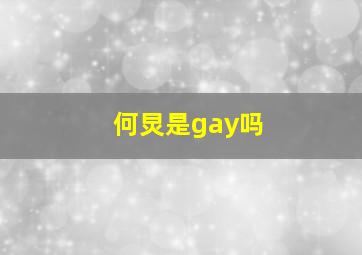 何炅是gay吗