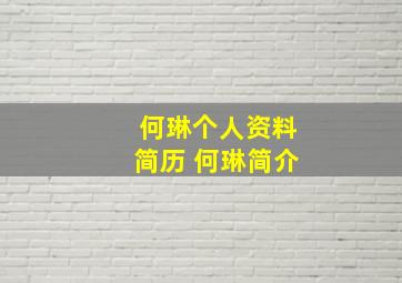 何琳个人资料简历 何琳简介