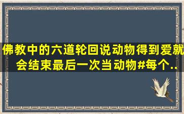 佛教中的六道轮回说,动物得到爱,就会结束最后一次当动物#每个...