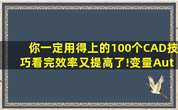 你一定用得上的100个CAD技巧,看完效率又提高了!变量AutoCAD