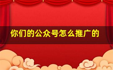 你们的公众号怎么推广的