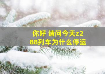 你好 请问今天z288列车为什么停运