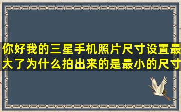 你好,我的三星手机照片尺寸设置最大了,为什么拍出来的是最小的尺寸?